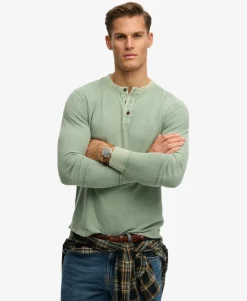 Lightweight Textured Henley Top