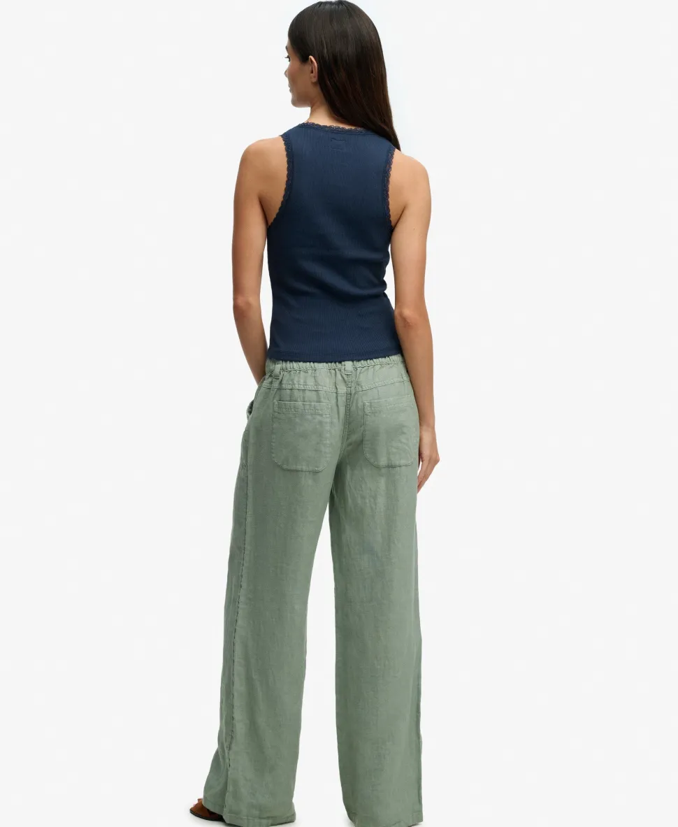 Linen Low Rise Pants