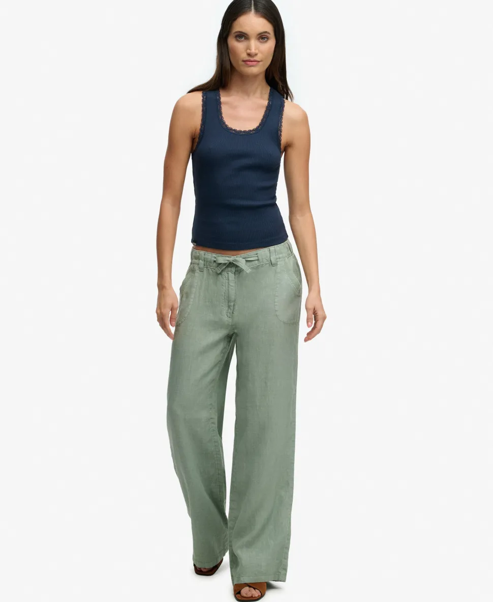 Linen Low Rise Pants