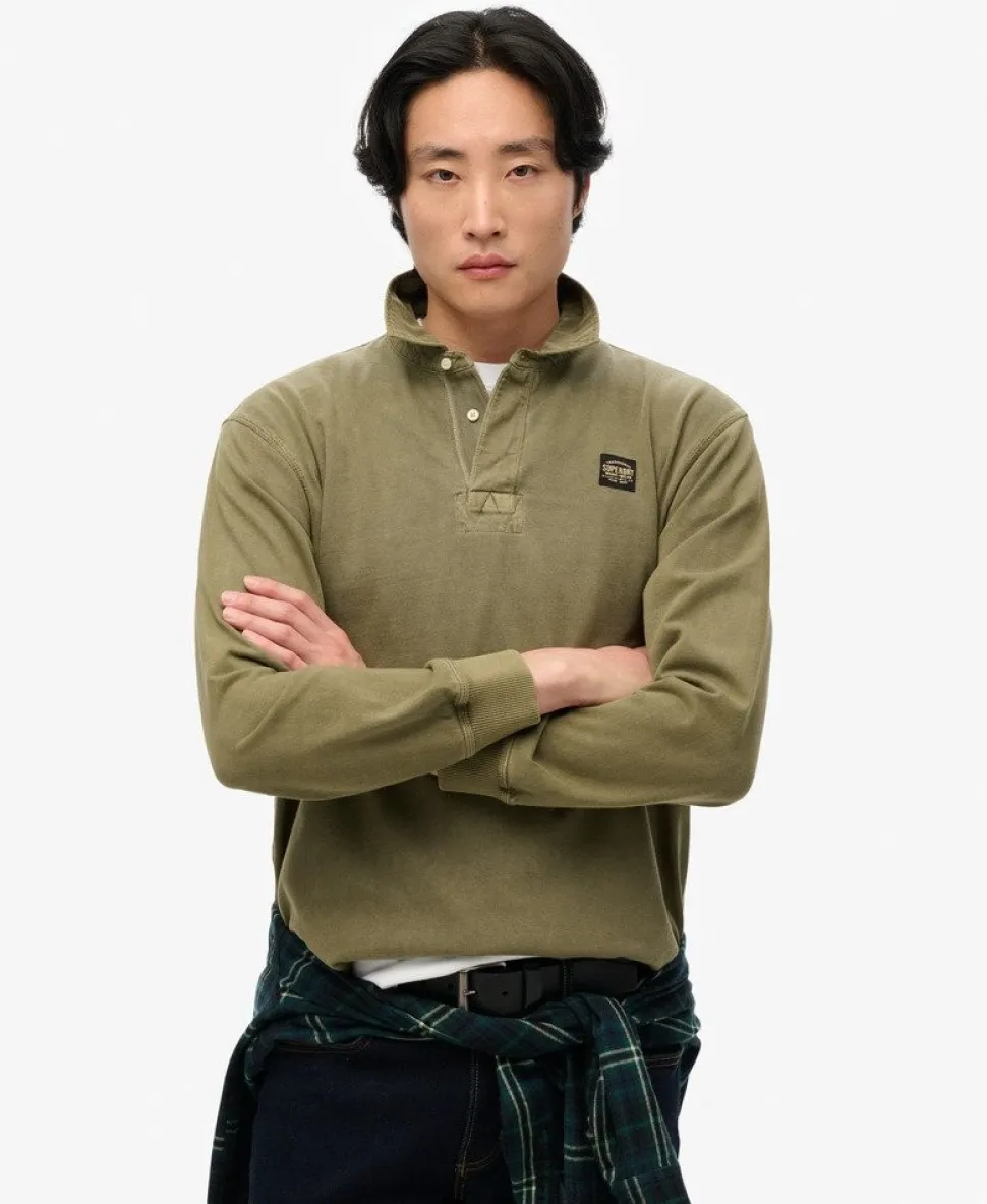 Long Sleeved Contrast Stitch Rugby Shirt