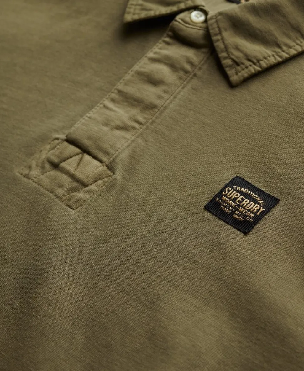 Long Sleeved Contrast Stitch Rugby Shirt