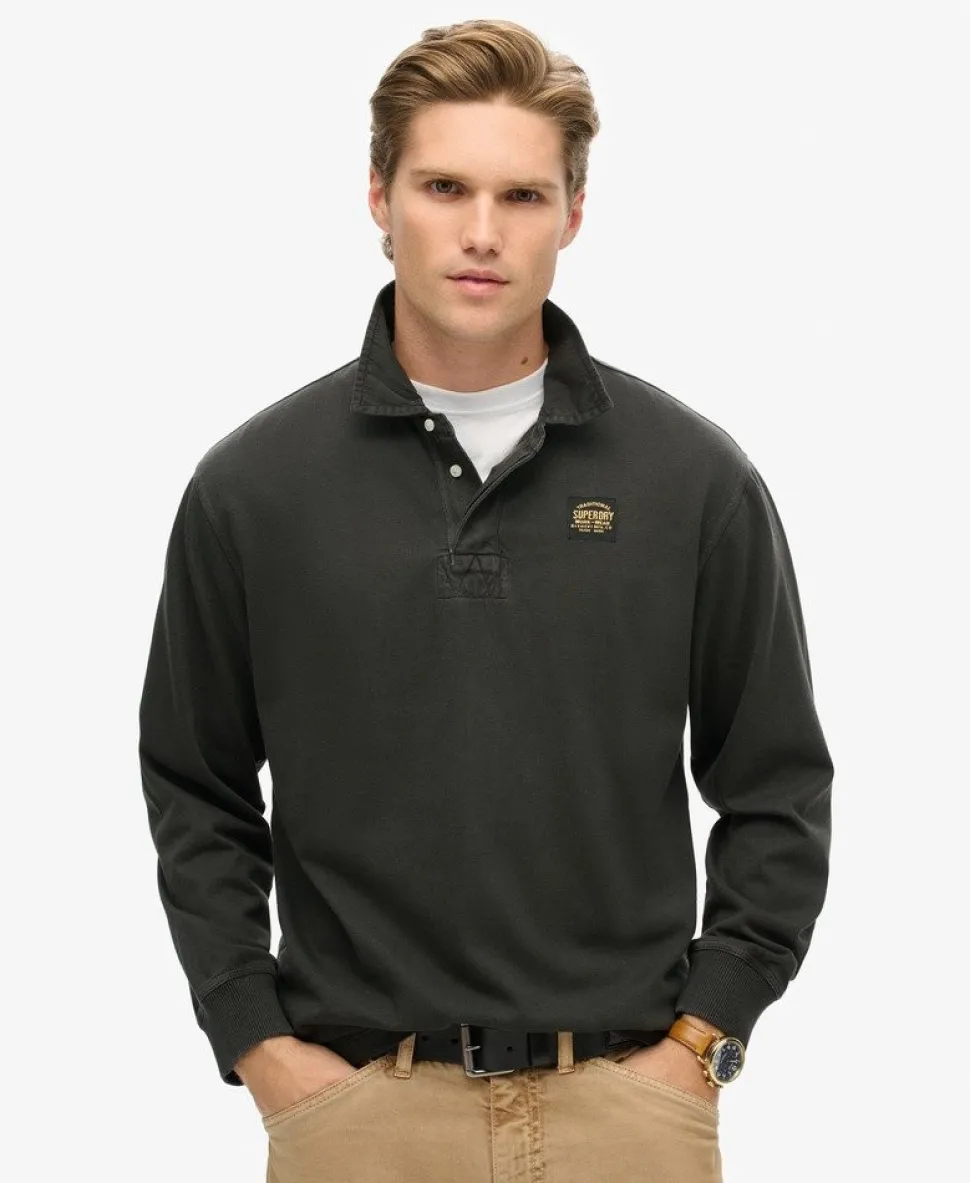 Long Sleeved Contrast Stitch Rugby Shirt