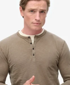 Long Sleeved Jersey Henley Top