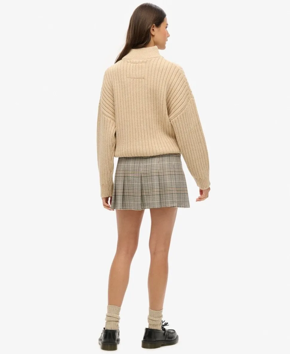 Low Rise Pleated Mini Skirt