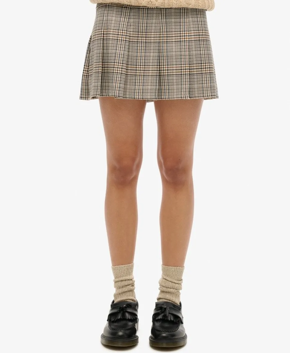 Low Rise Pleated Mini Skirt