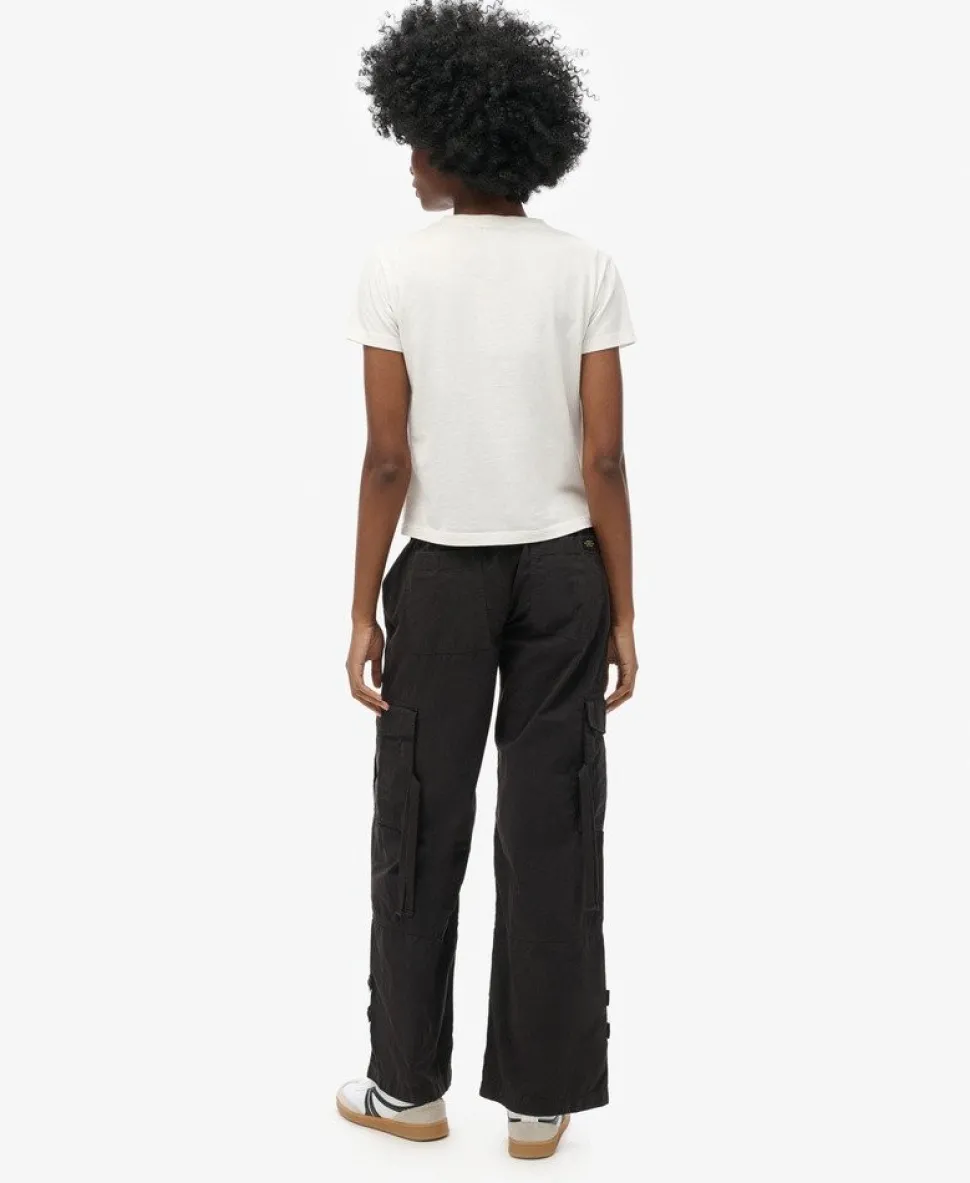 Low Rise Wide Leg Cargo Pants