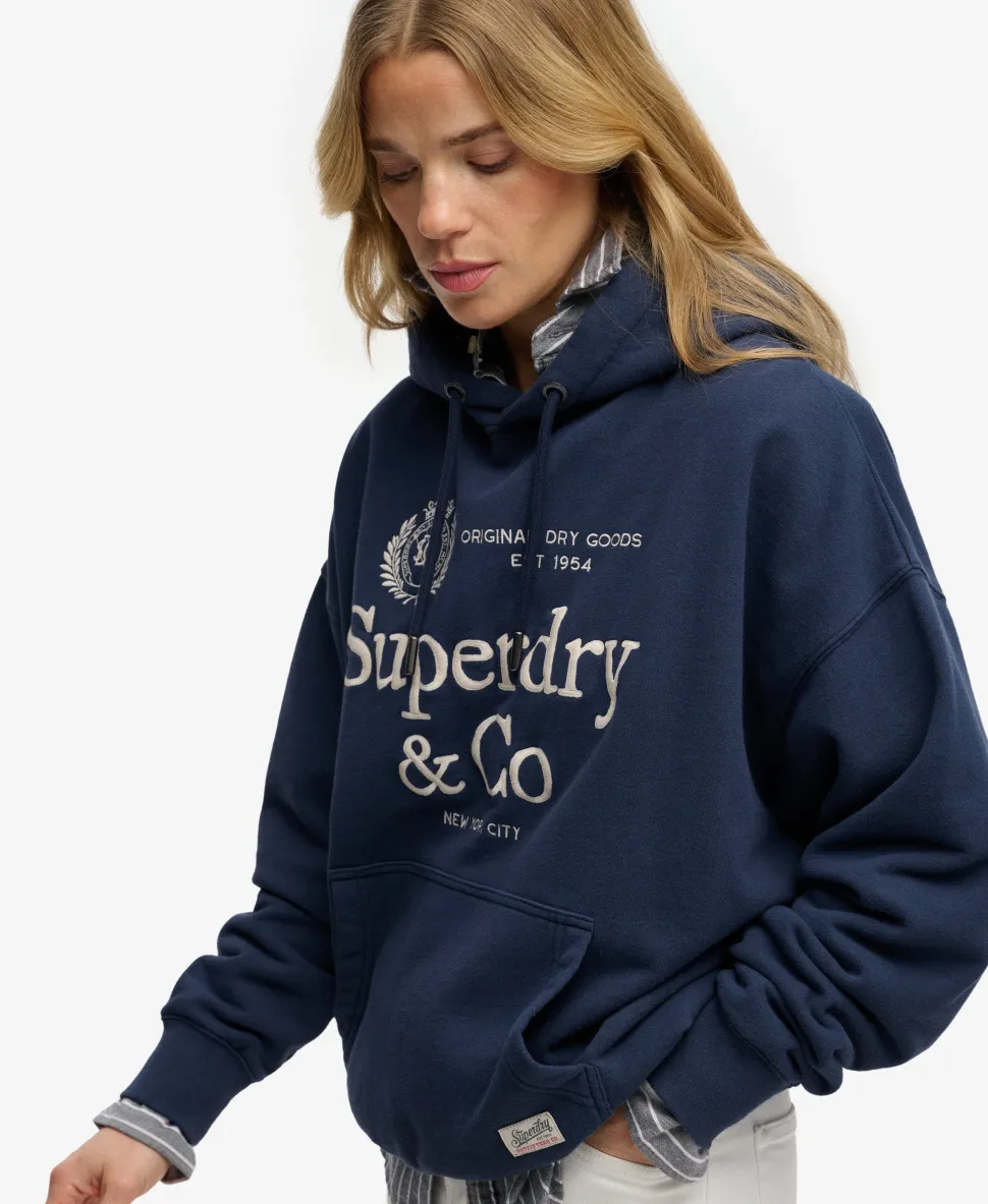 Luxe Casual Embroidered Relaxed Hoodie