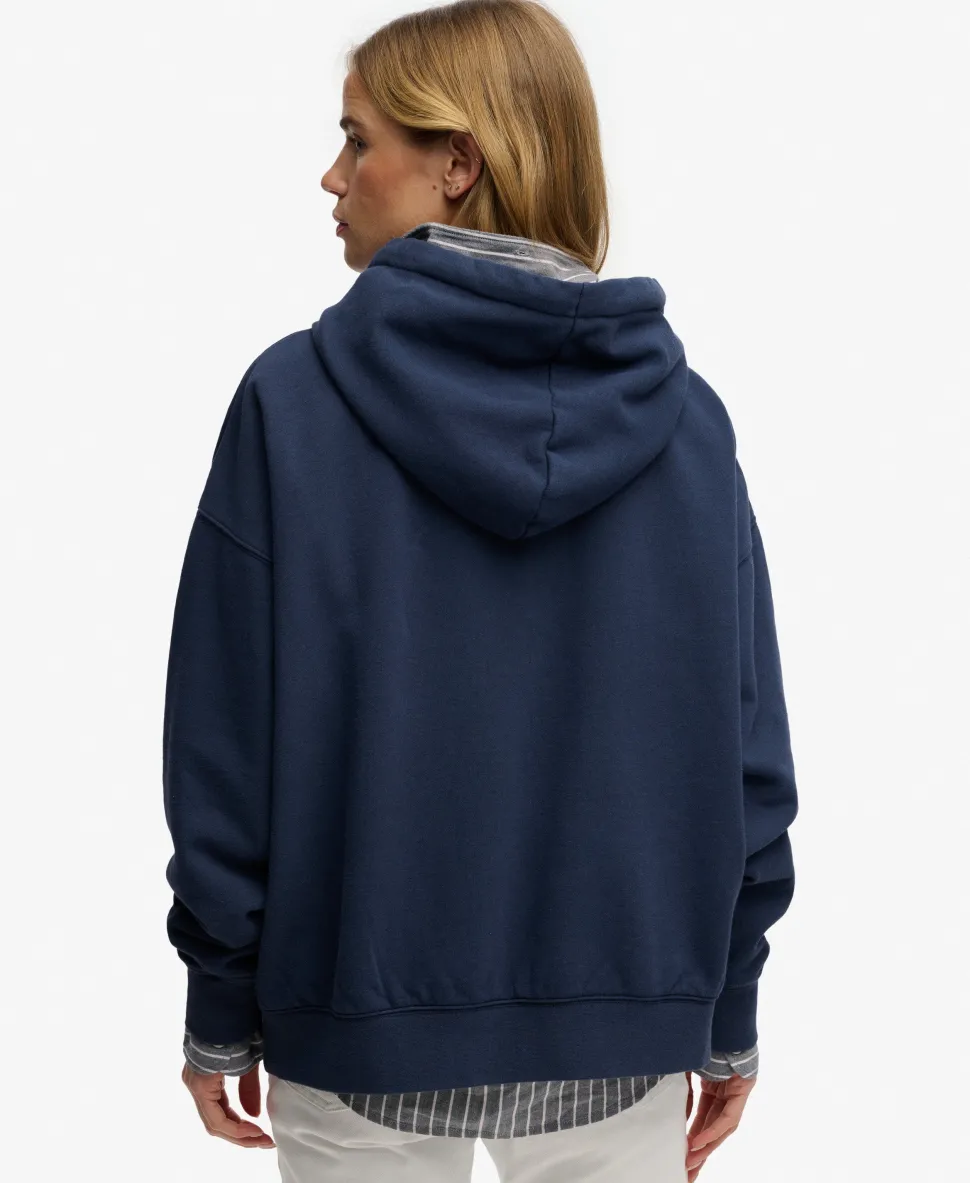 Luxe Casual Embroidered Relaxed Hoodie
