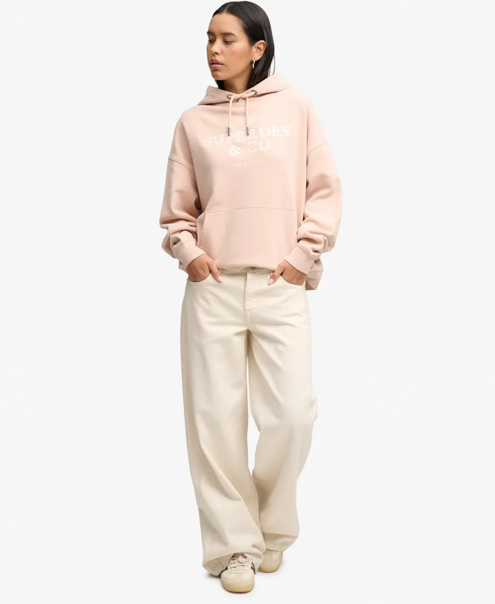 Luxe Casual Embroidered Relaxed Hoodie