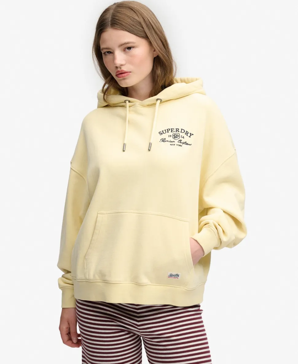 Luxe Casual Embroidered Relaxed Hoodie