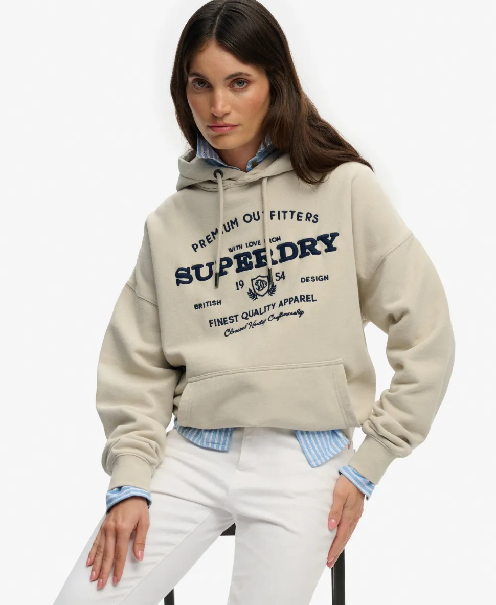 Luxe Casual Embroidered Relaxed Hoodie