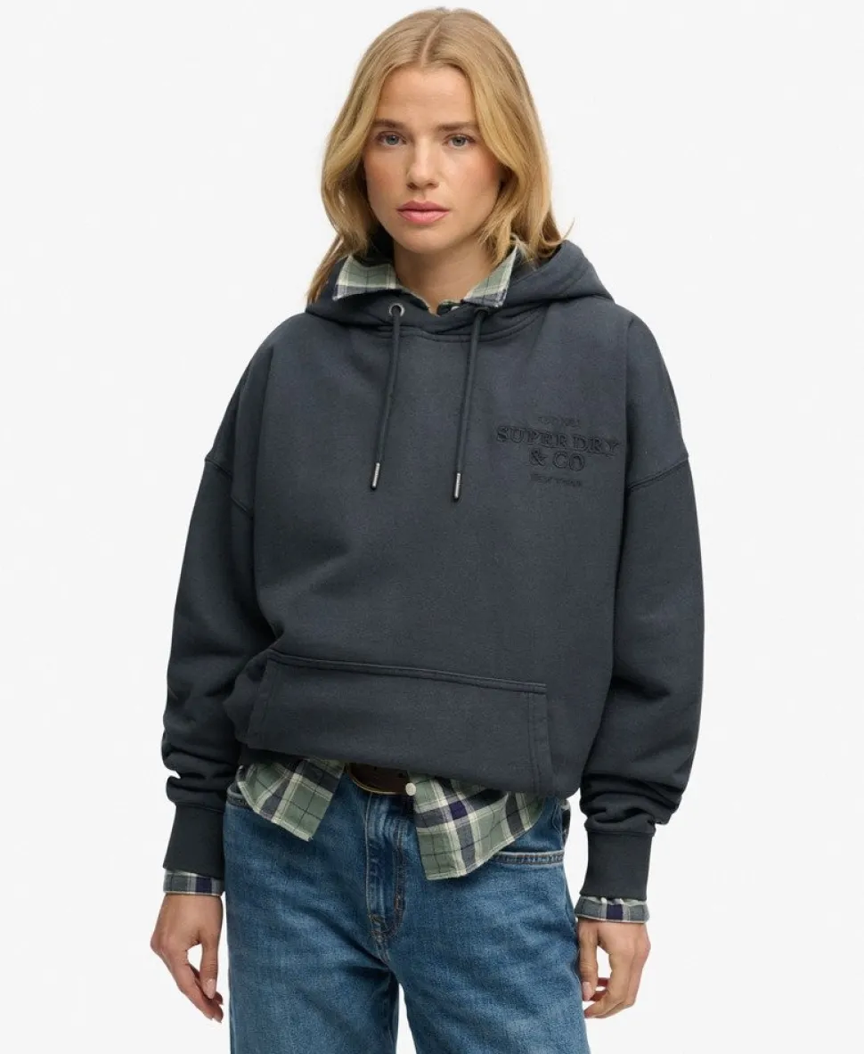 Luxe Casual Embroidered Relaxed Hoodie