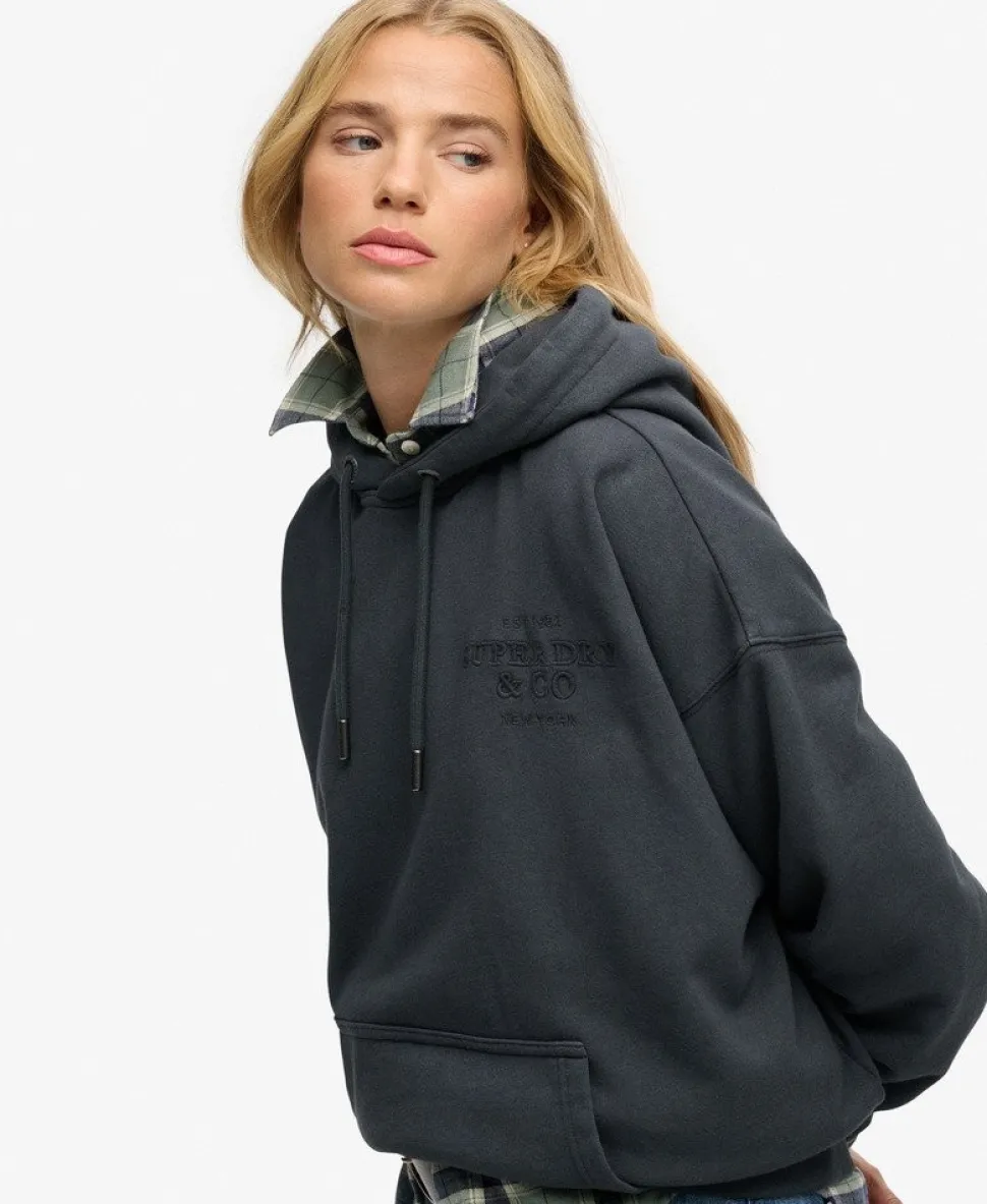 Luxe Casual Embroidered Relaxed Hoodie