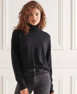 Merino Drop Shoulder Roll Neck Jumper