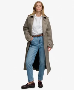 Micro Check Trench Coat
