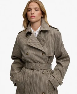 Micro Check Trench Coat
