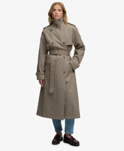 Micro Check Trench Coat