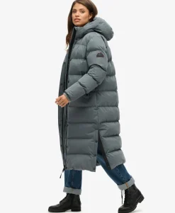 Microfibre Longline Puffer Coat