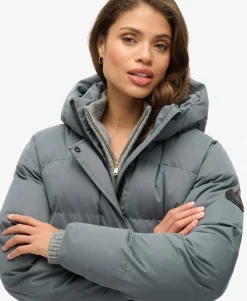 Microfibre Longline Puffer Coat