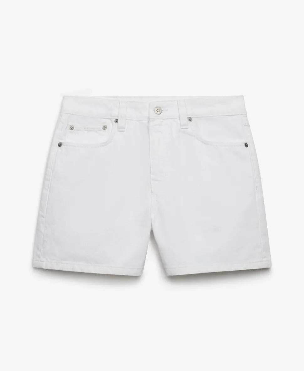 Mid Rise Denim Shorts