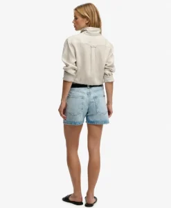 Mid Rise Denim Shorts