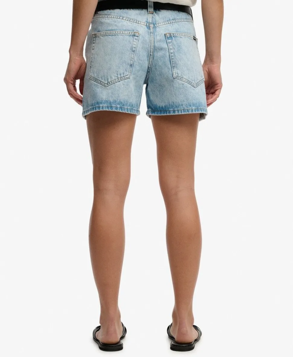 Mid Rise Denim Shorts