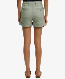 Mid Rise Linen Shorts