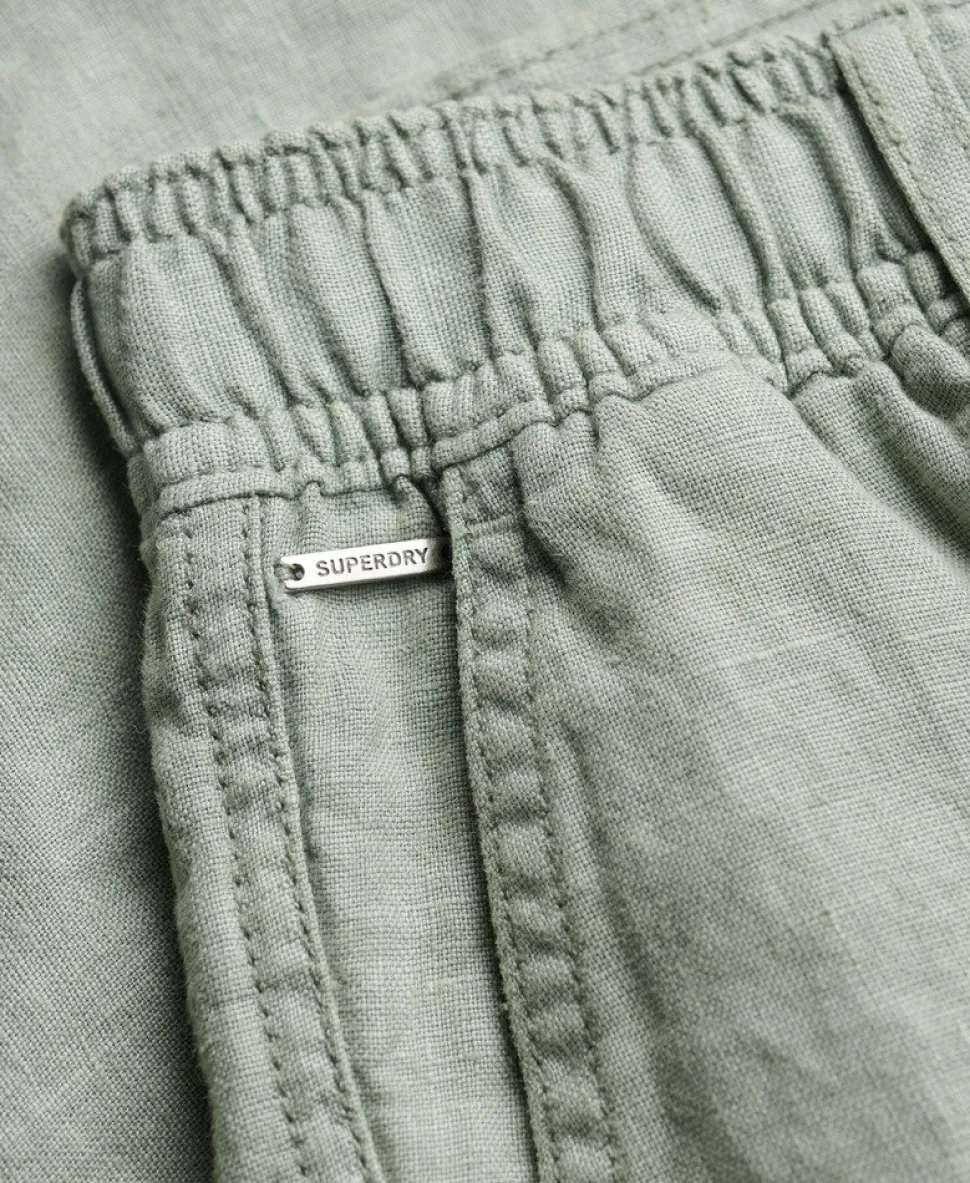 Mid Rise Linen Shorts