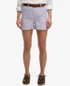 Mid Rise Linen Shorts