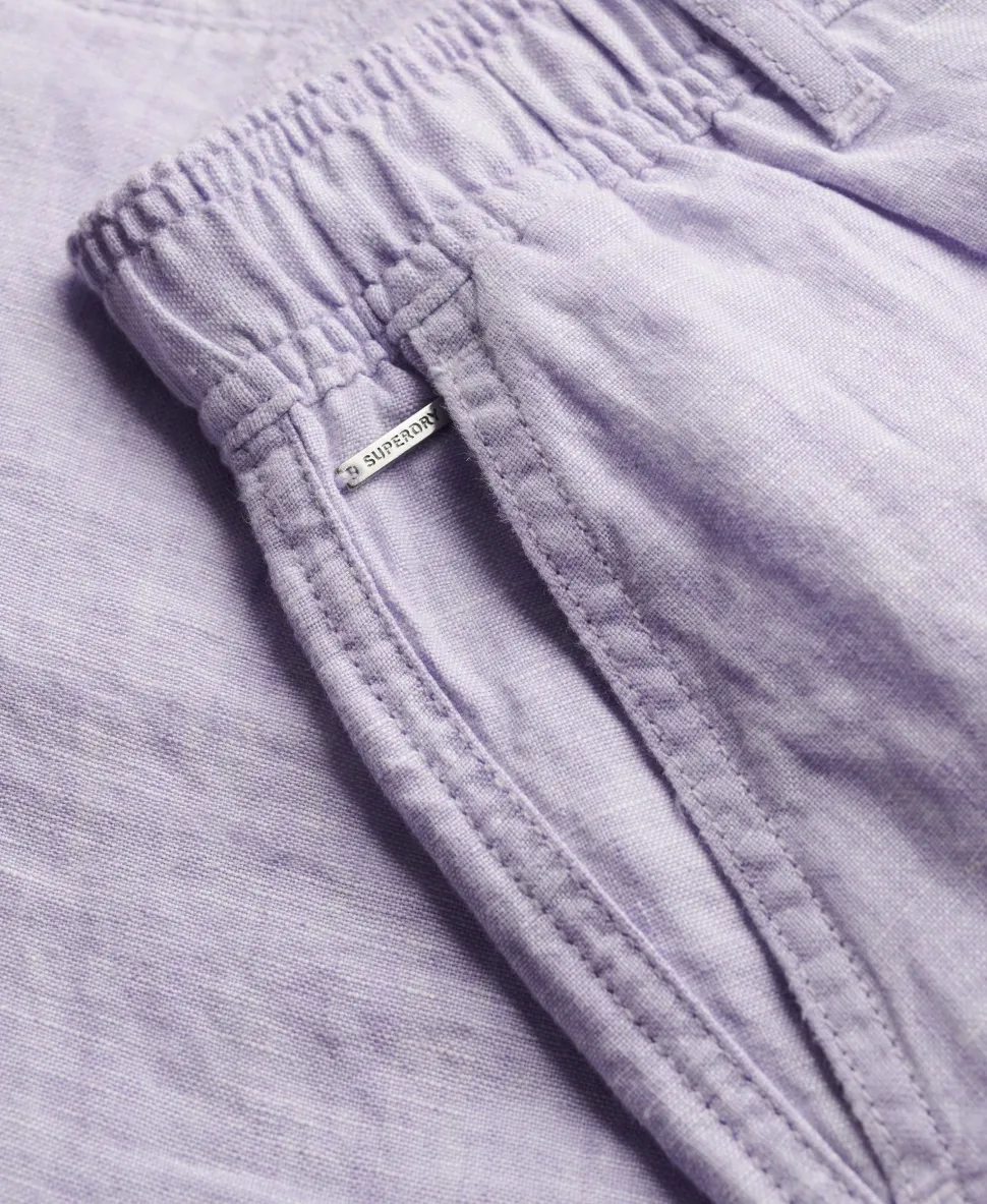 Mid Rise Linen Shorts