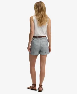 Mid Rise Linen Shorts
