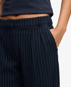 Mid Rise Pinstripe Trousers