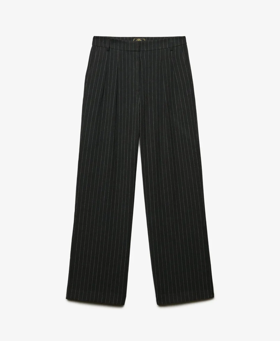 Mid Rise Pinstripe Trousers