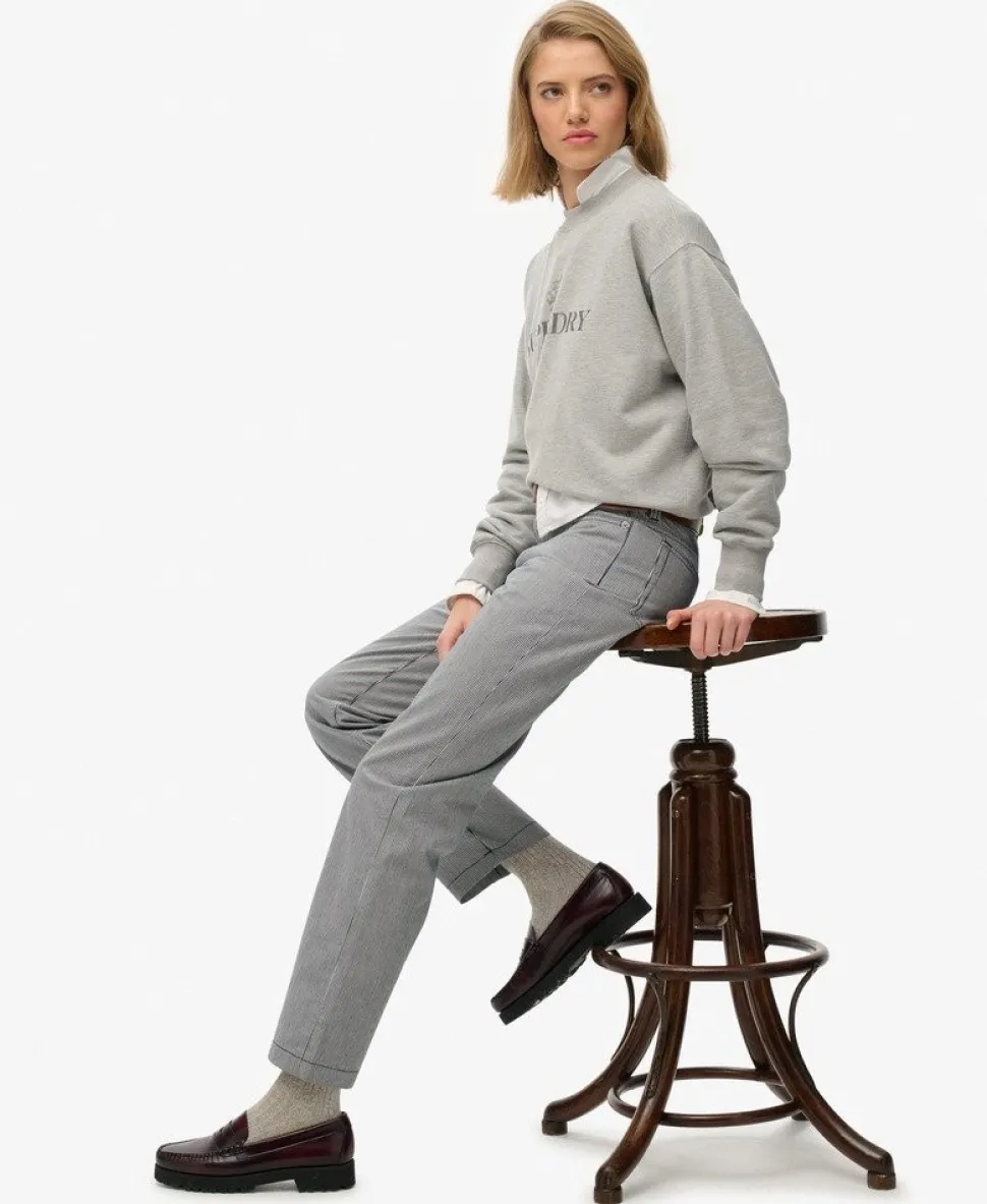 Mid Rise Straight Stripe Pants