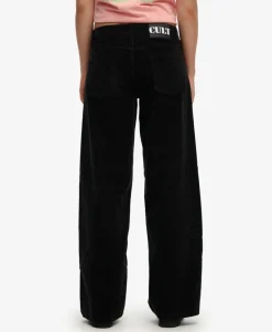 Mid Waist Baggy Mini Cord Pants