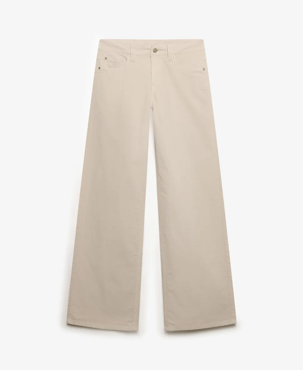 Mid Waist Baggy Mini Cord Pants