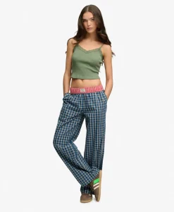 Mini Check Cotton Trousers