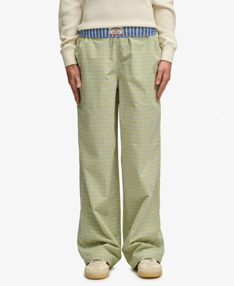 Mini Check Cotton Trousers