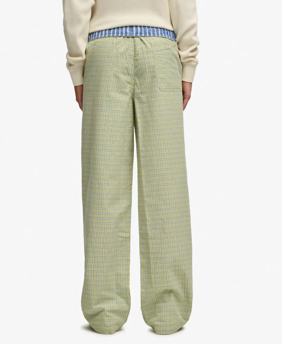 Mini Check Cotton Trousers