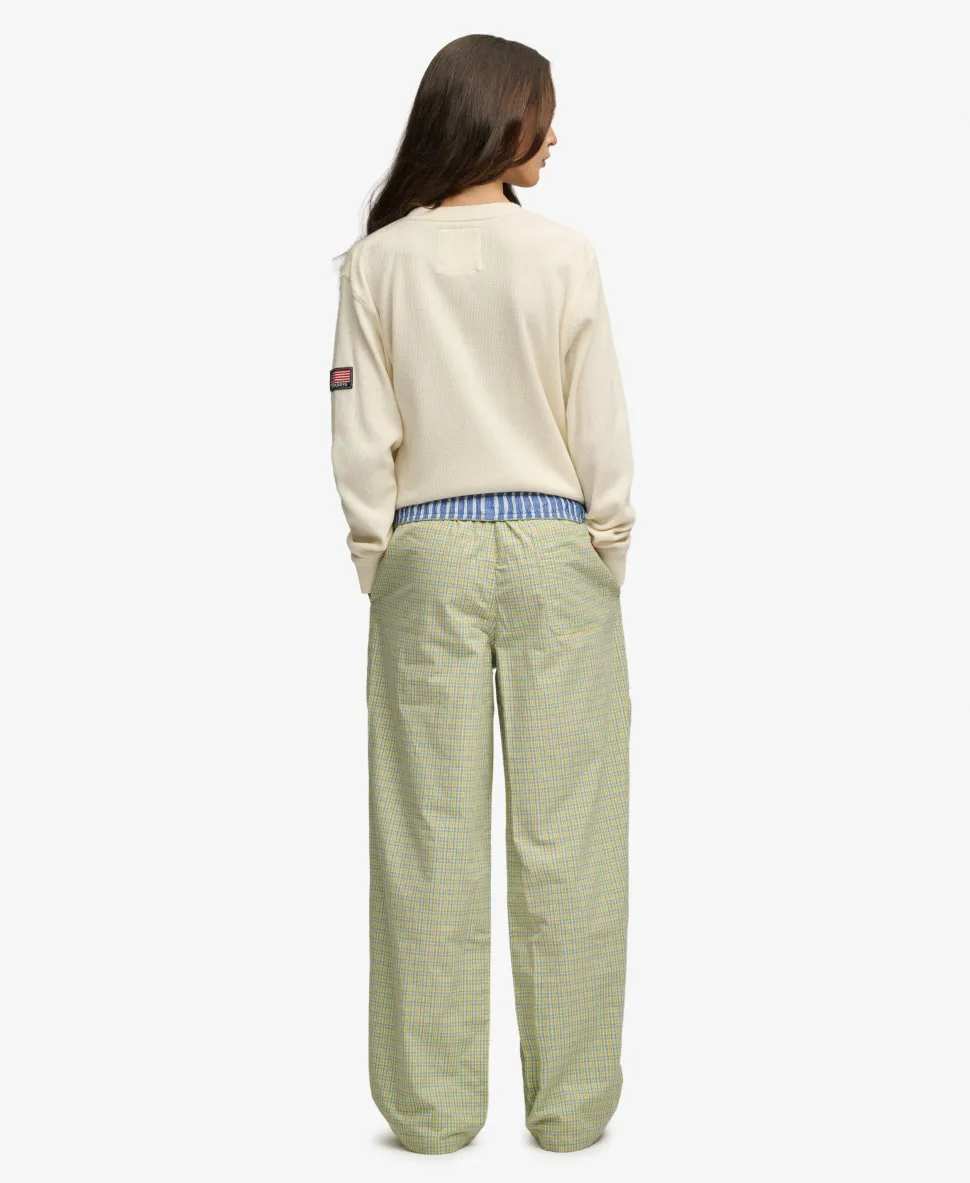 Mini Check Cotton Trousers