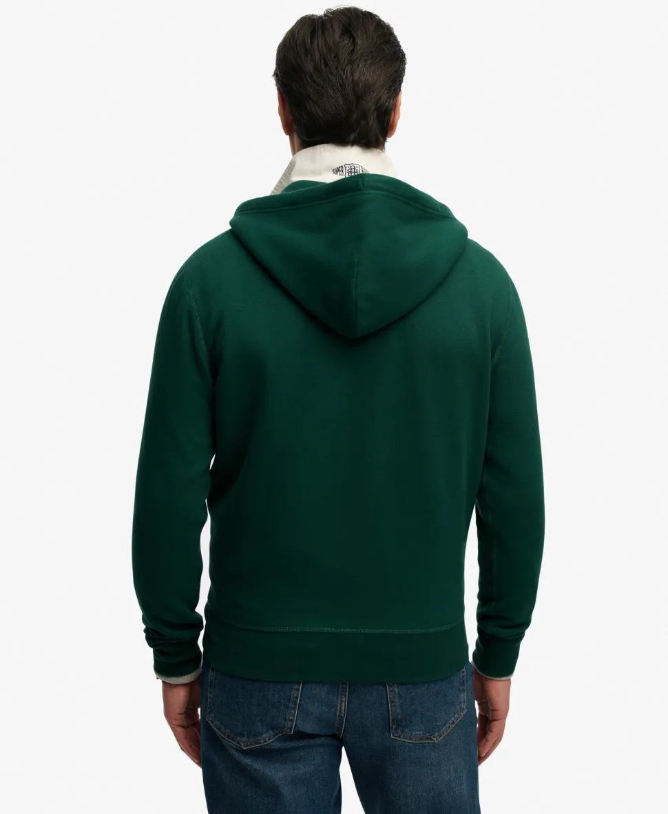 Monogram Embroidered Zip Hoodie