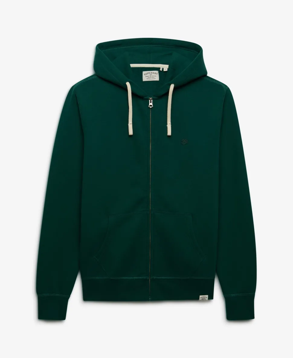 Monogram Embroidered Zip Hoodie