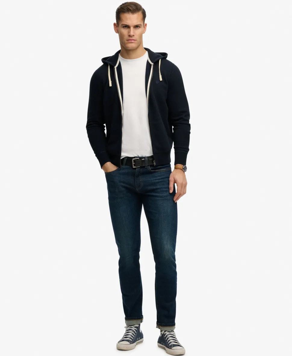 Monogram Embroidered Zip Hoodie