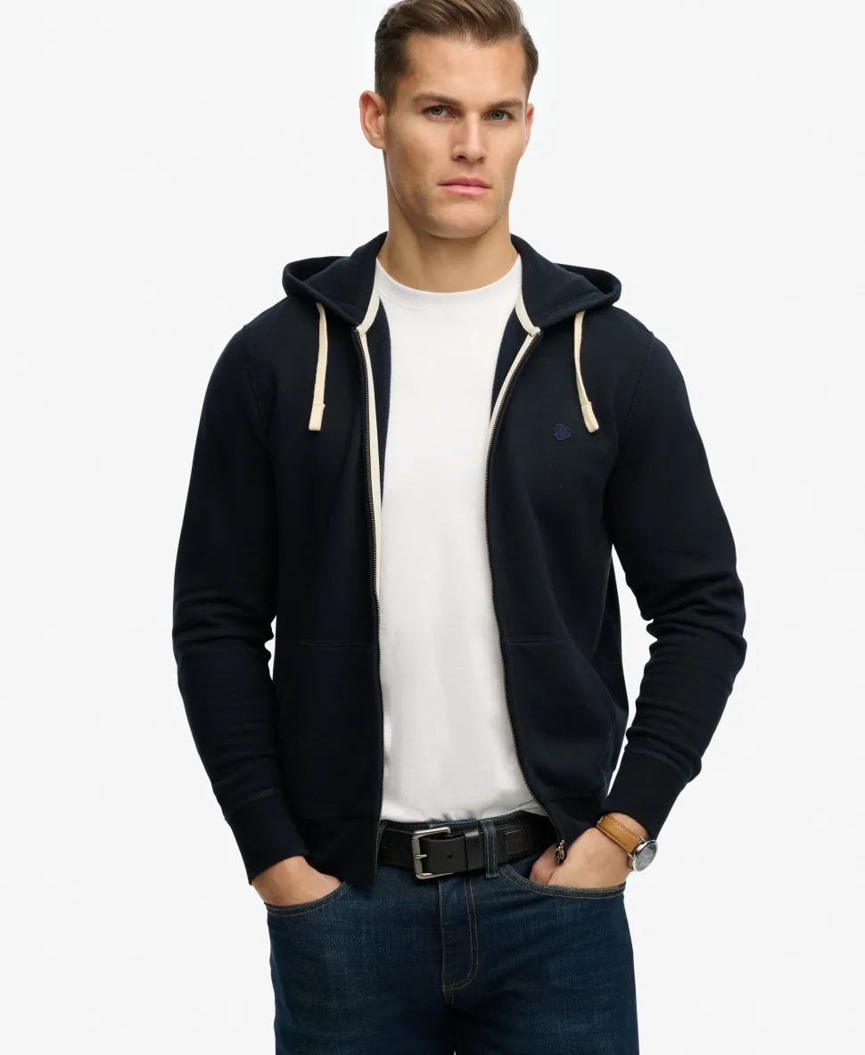 Monogram Embroidered Zip Hoodie