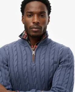 Organic Cotton Classic Cable Half-Zip Jumper