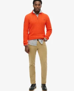 Organic Cotton Classic Cable Half-Zip Jumper