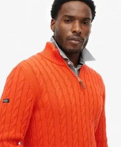 Organic Cotton Classic Cable Half-Zip Jumper