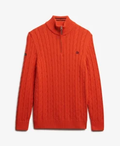 Organic Cotton Classic Cable Half-Zip Jumper