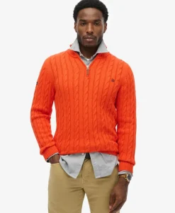 Organic Cotton Classic Cable Half-Zip Jumper