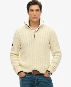 Organic Cotton Classic Cable Half-Zip Jumper